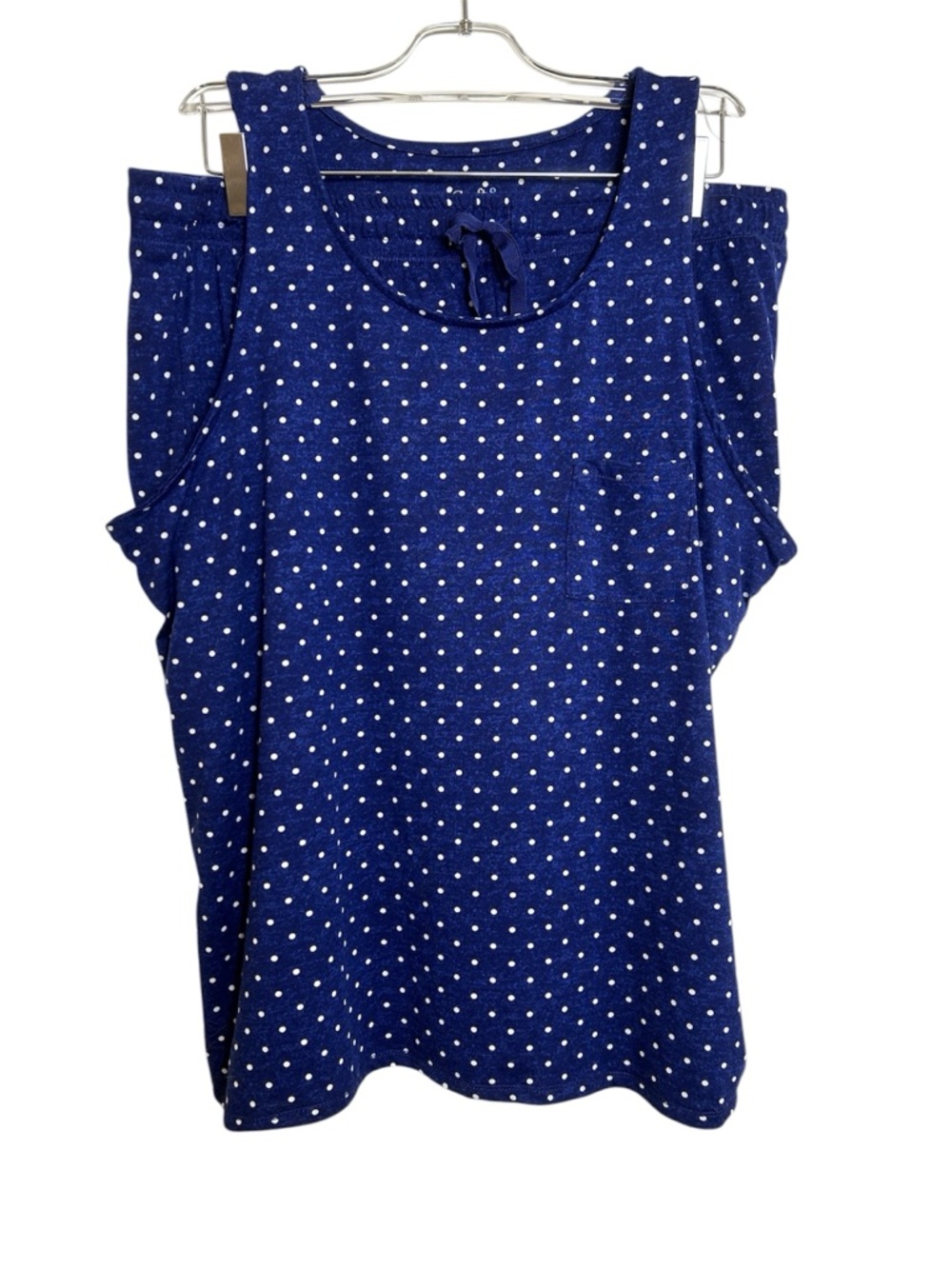 Croft & Barrow Size XXL Blue & White Polka Dot Tank & Shorts PJ’s Set